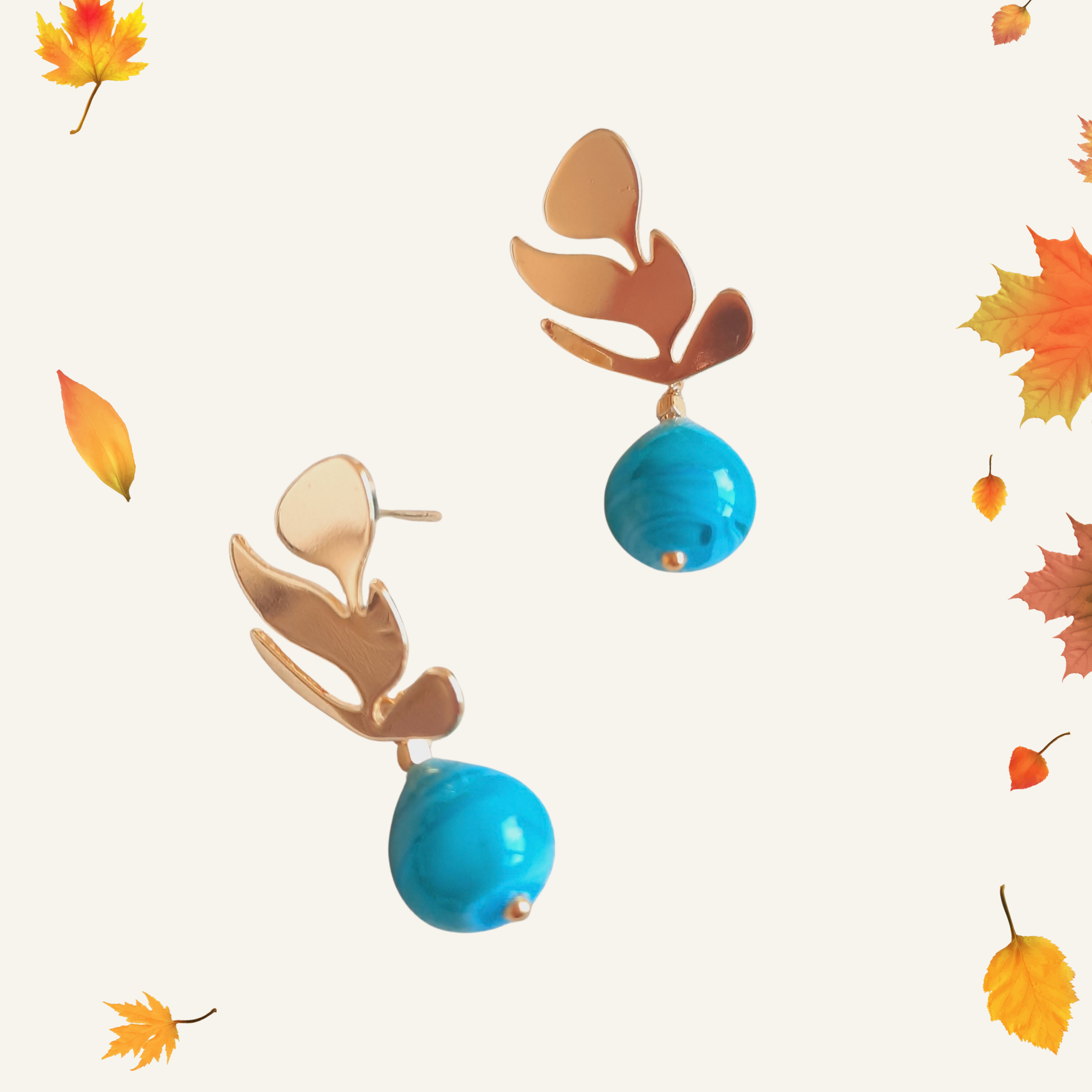 Altın Kaplama Turkuaz Damla Küpe