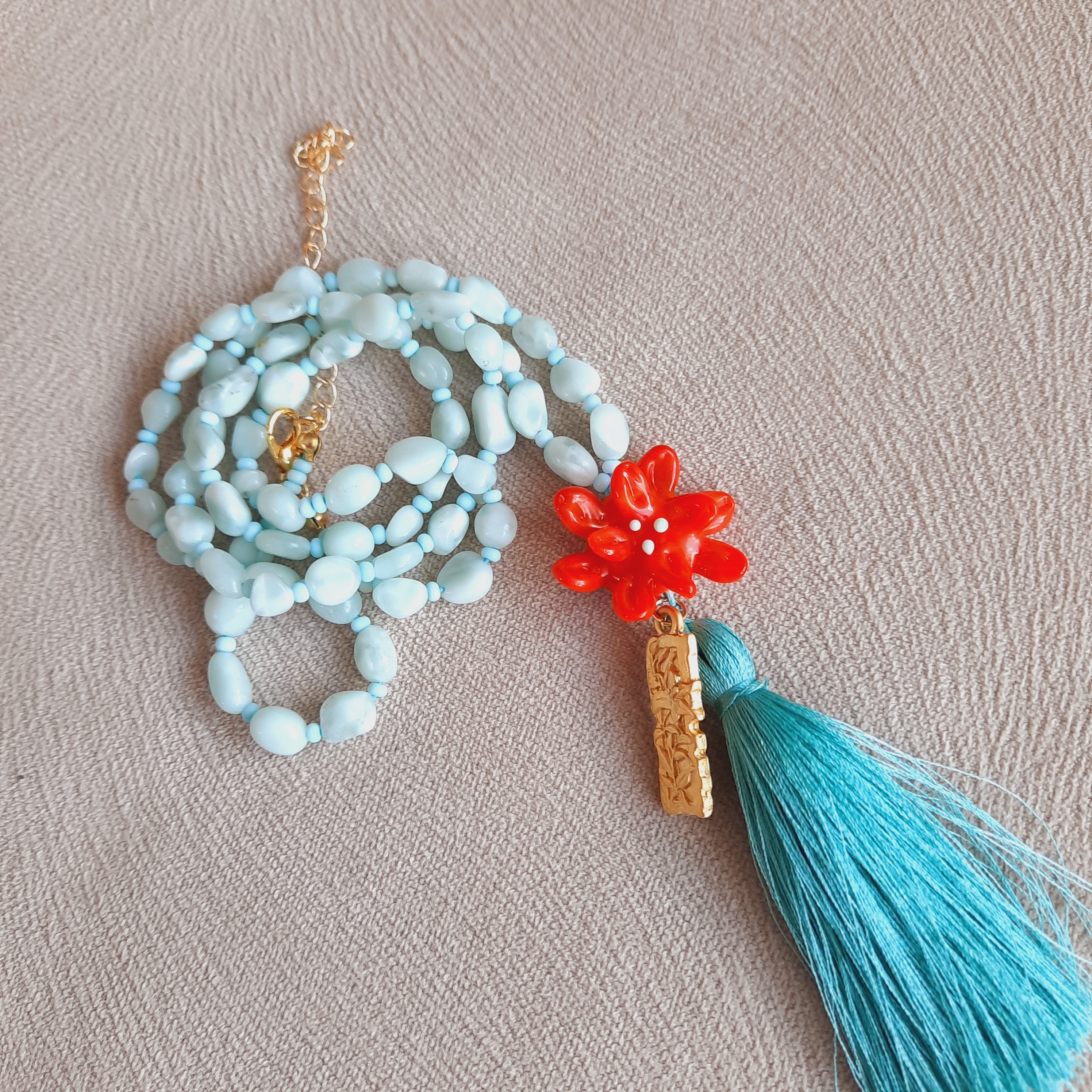 Lotus Çiçeği Kyanit Özel Tasarım Kolye