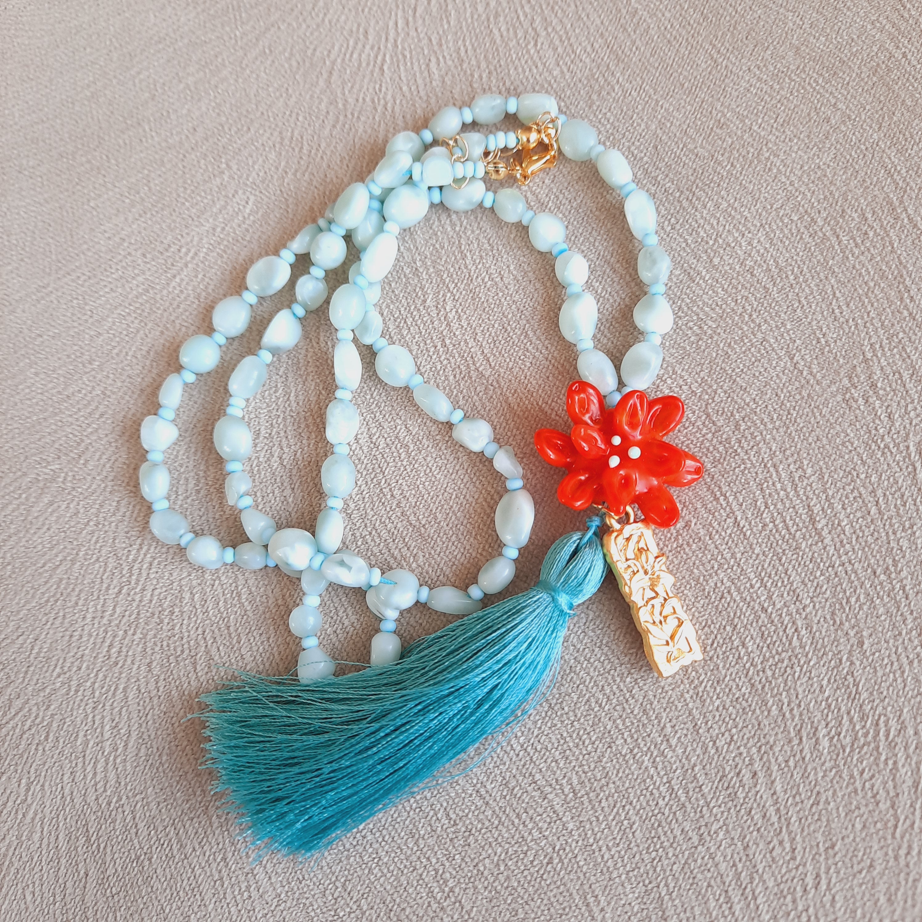 Lotus Çiçeği Kyanit Özel Tasarım Kolye