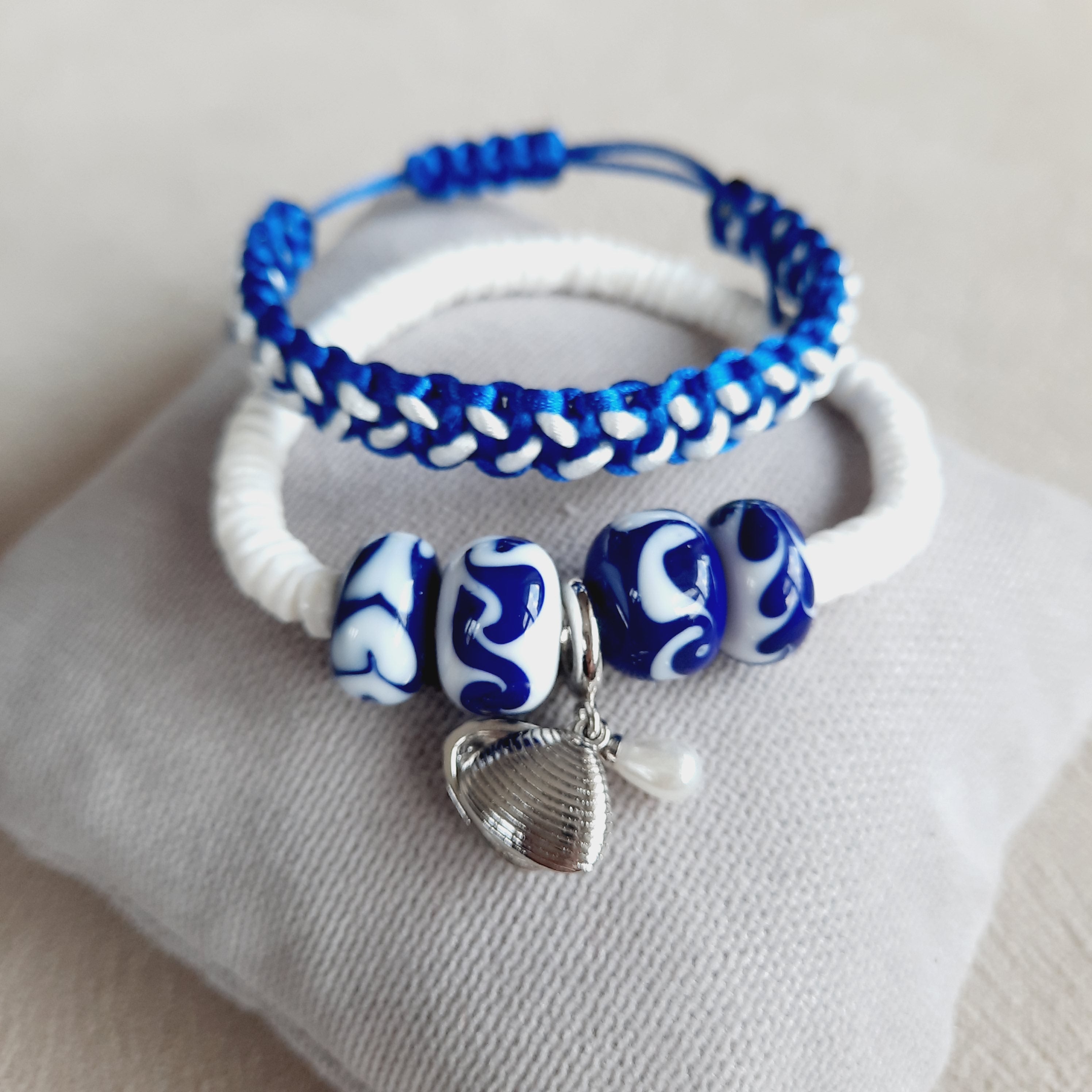 Greece Lacivert Beyaz Bileklik Kombini