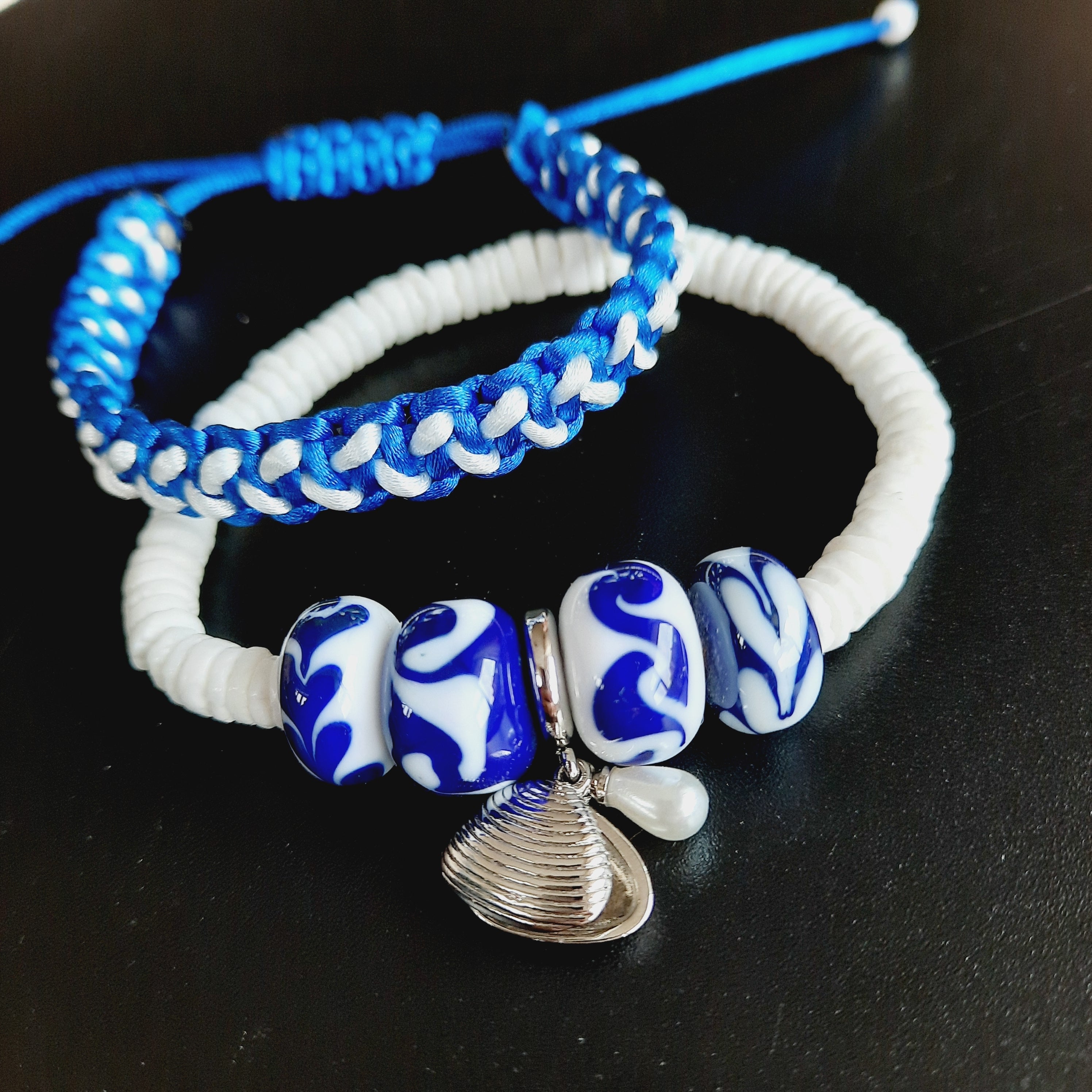 Greece Lacivert Beyaz Bileklik Kombini