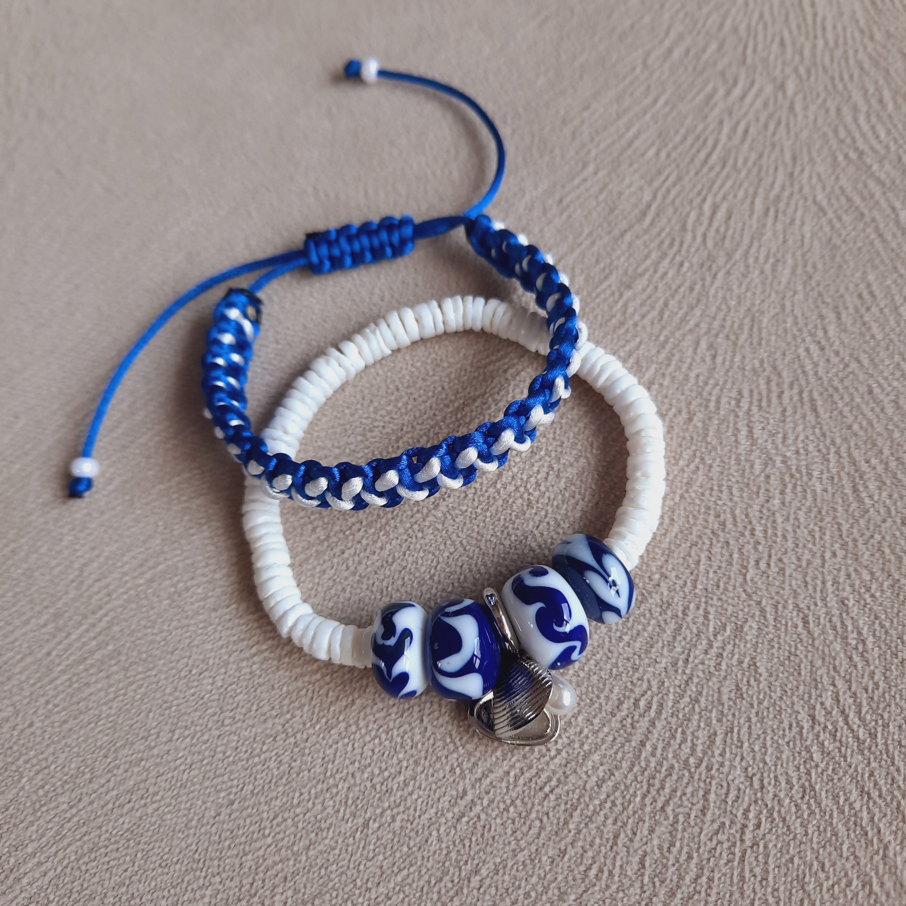 Greece Lacivert Beyaz Bileklik Kombini