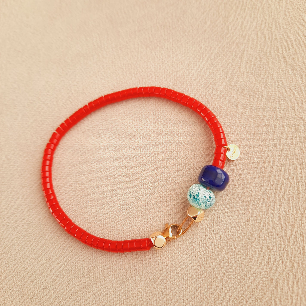 Mercan Doğal Taş Murano Özel Tasarım Bileklik