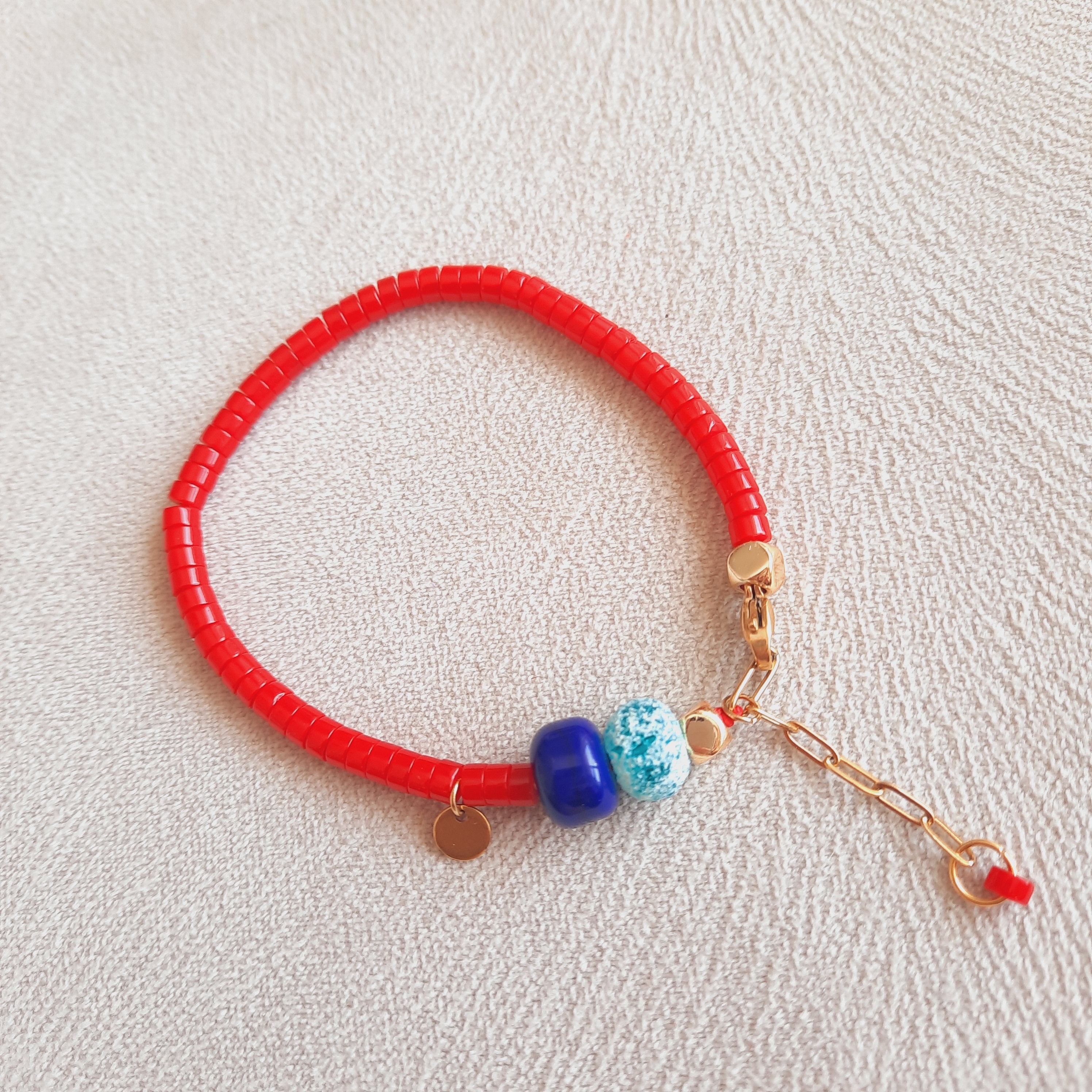 Mercan Doğal Taş Murano Özel Tasarım Bileklik