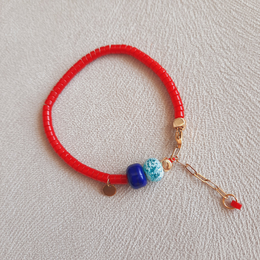 Mercan Doğal Taş Murano Özel Tasarım Bileklik