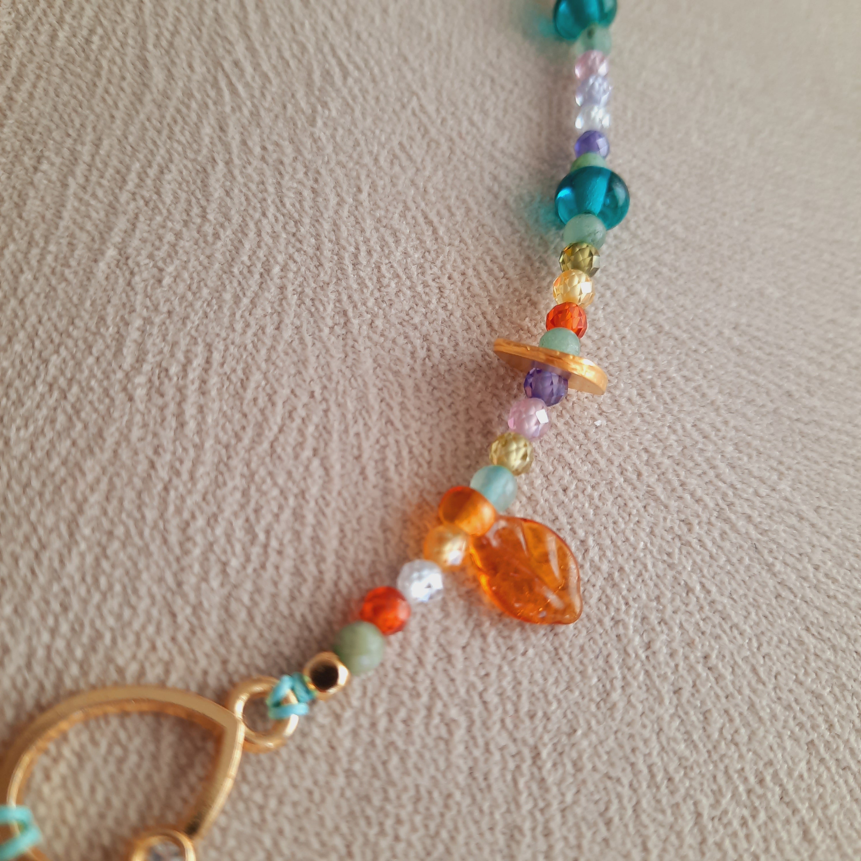 Gökkuşağı Zirkonyum Murano Özel Tasarım Kolye