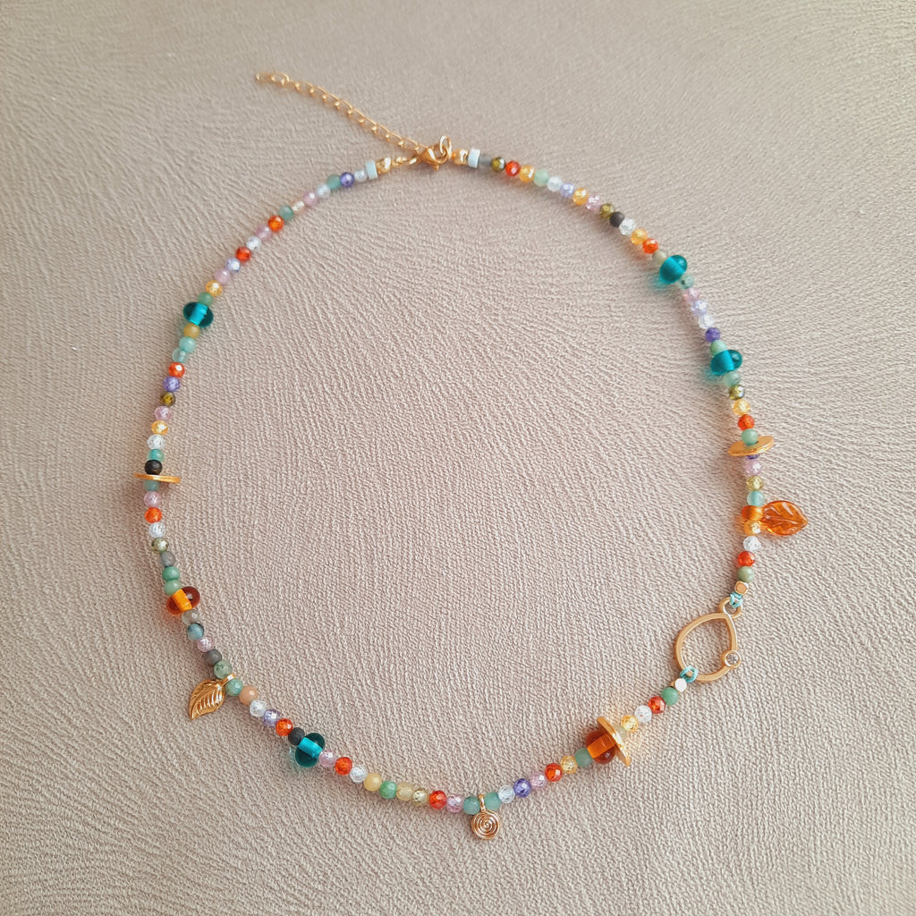 Gökkuşağı Zirkonyum Murano Özel Tasarım Kolye