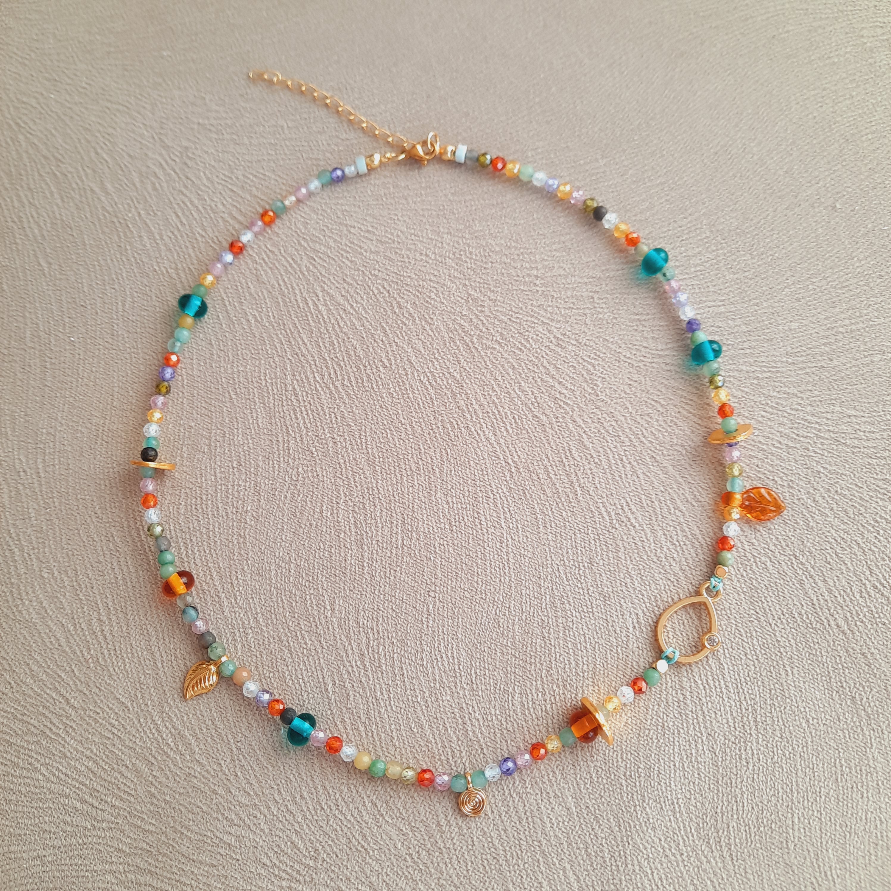 Gökkuşağı Zirkonyum Murano Özel Tasarım Kolye