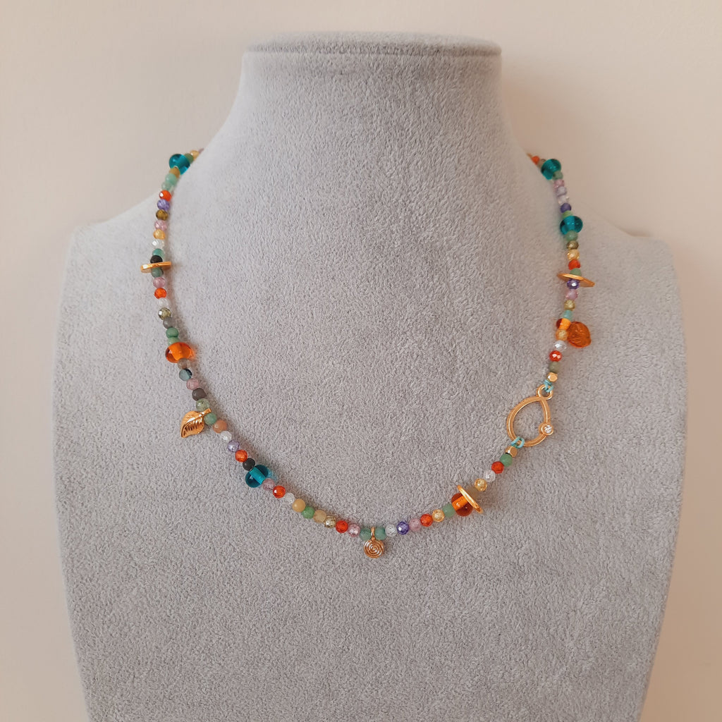 Gökkuşağı Zirkonyum Murano Özel Tasarım Kolye