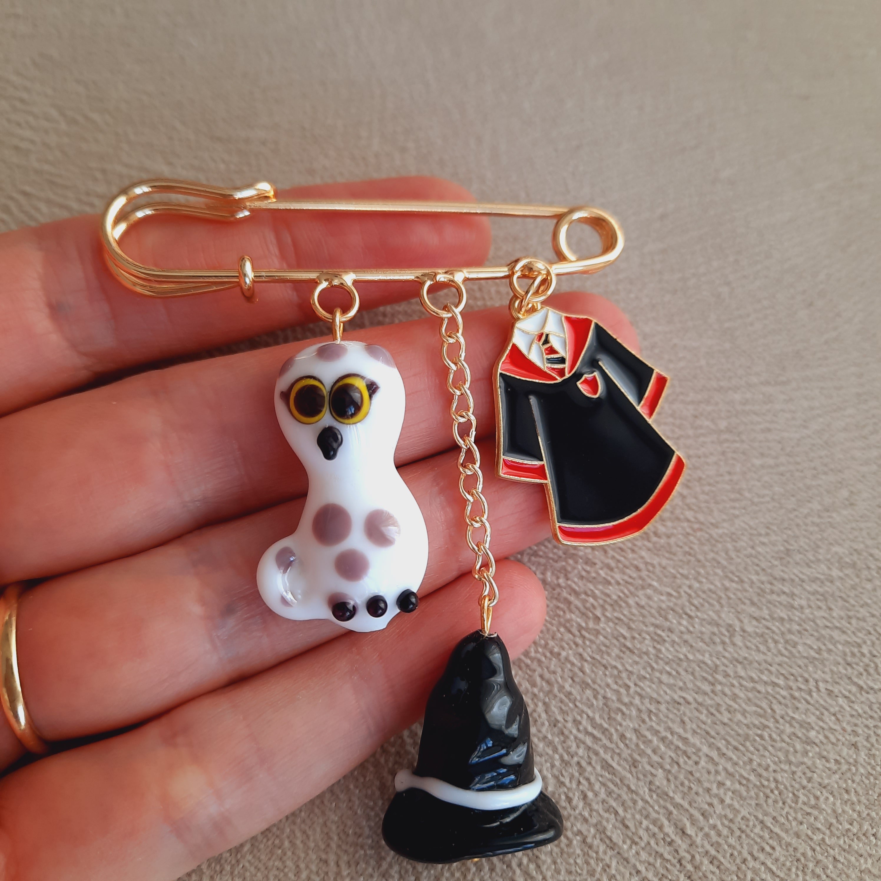 Büyü Okulu Baykuş Cadılar Bayramı İskoç İğnesi Broş