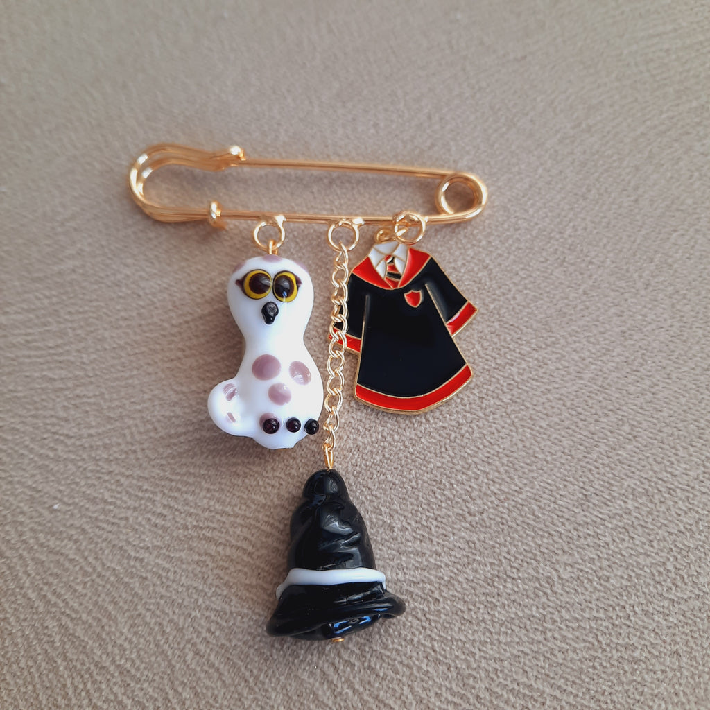 Büyü Okulu Baykuş Cadılar Bayramı İskoç İğnesi Broş