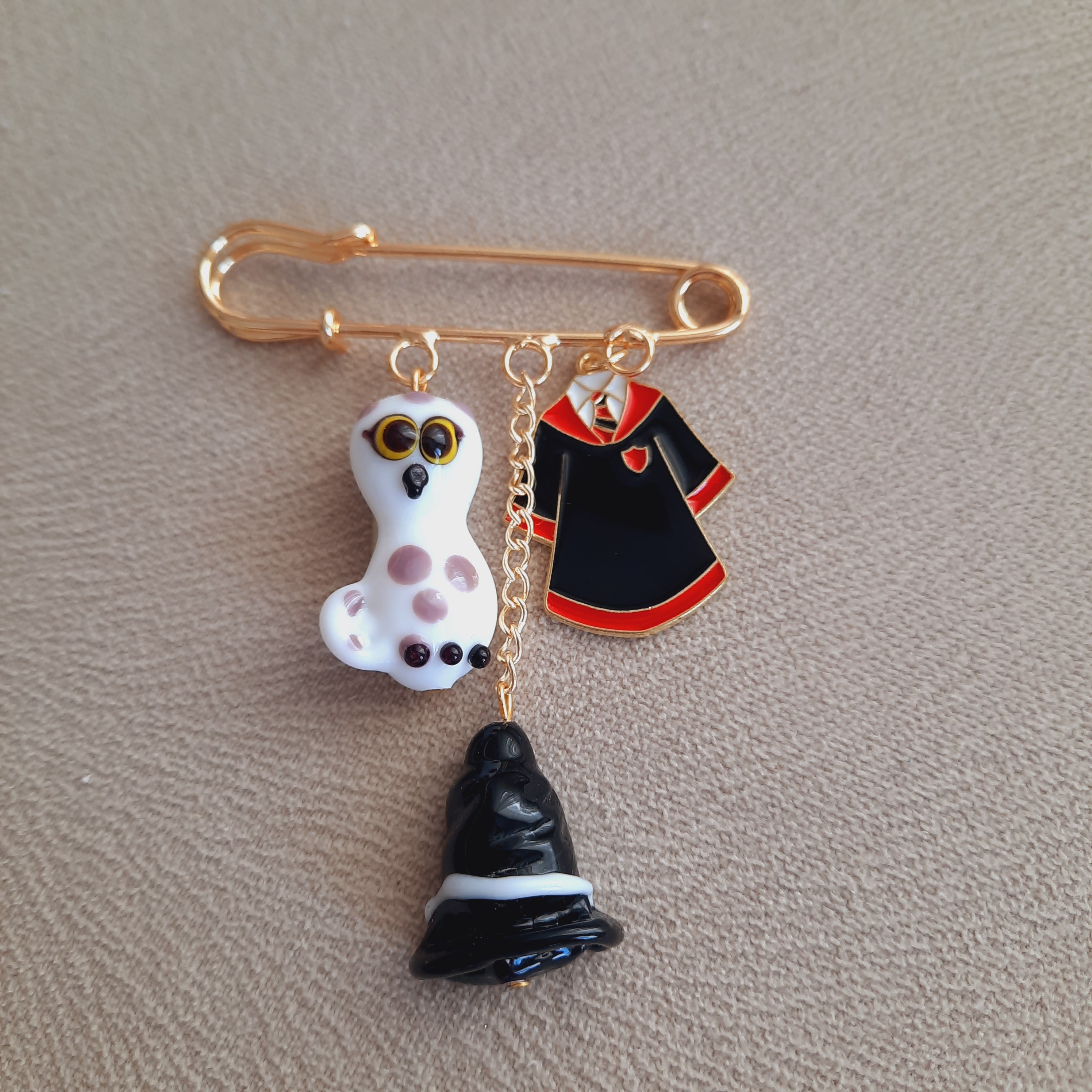 Büyü Okulu Baykuş Cadılar Bayramı İskoç İğnesi Broş