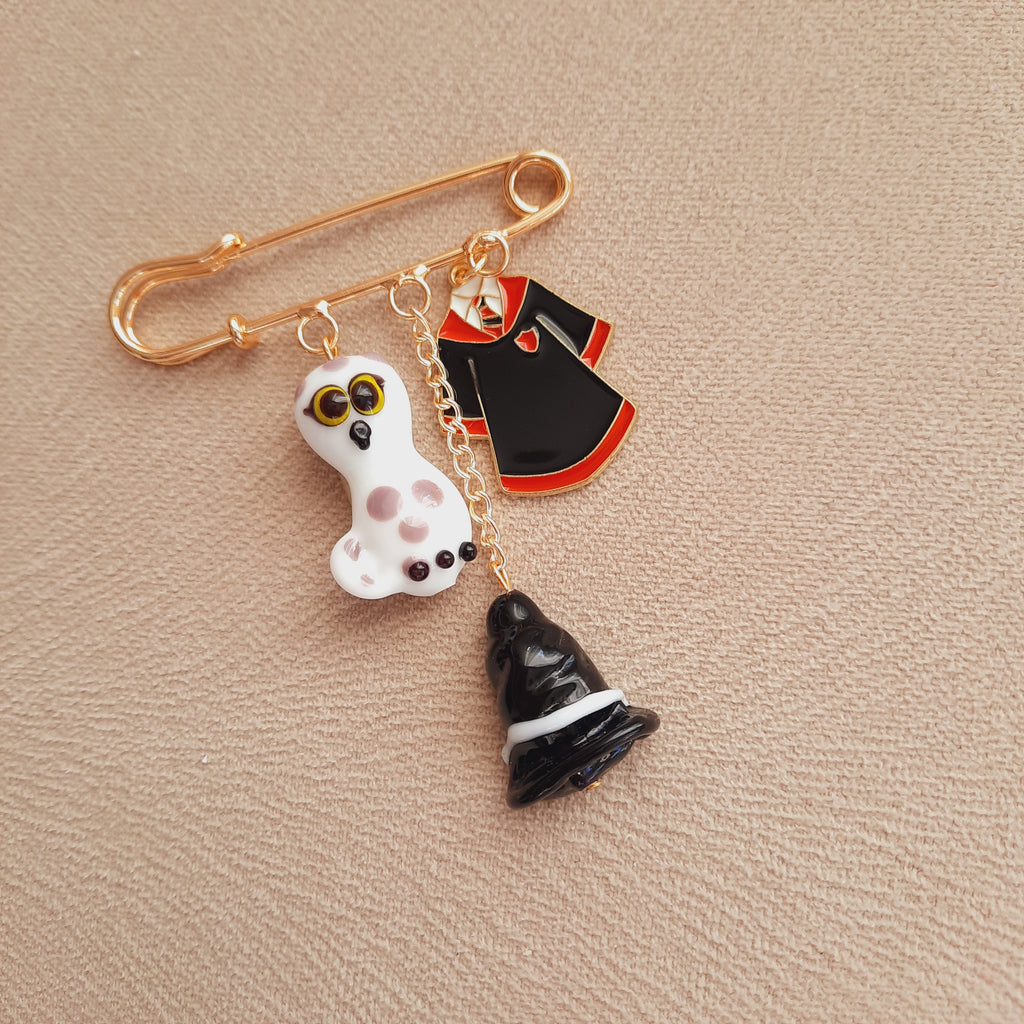 Büyü Okulu Baykuş Cadılar Bayramı İskoç İğnesi Broş