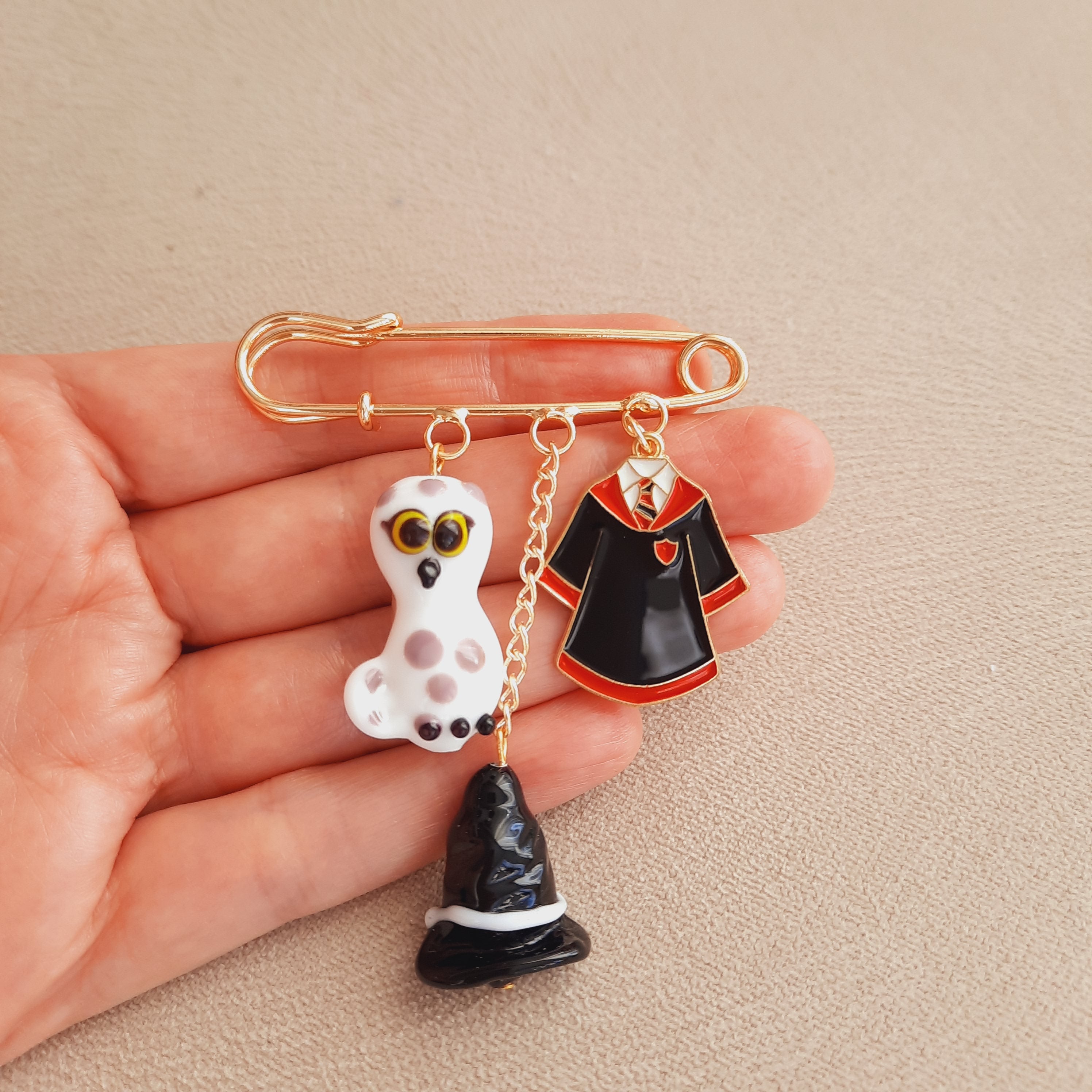 Büyü Okulu Baykuş Cadılar Bayramı İskoç İğnesi Broş