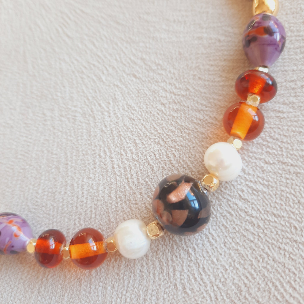 Candy Cam Boncuk Özel Tasarım Paslanmaz Çelik Kolye