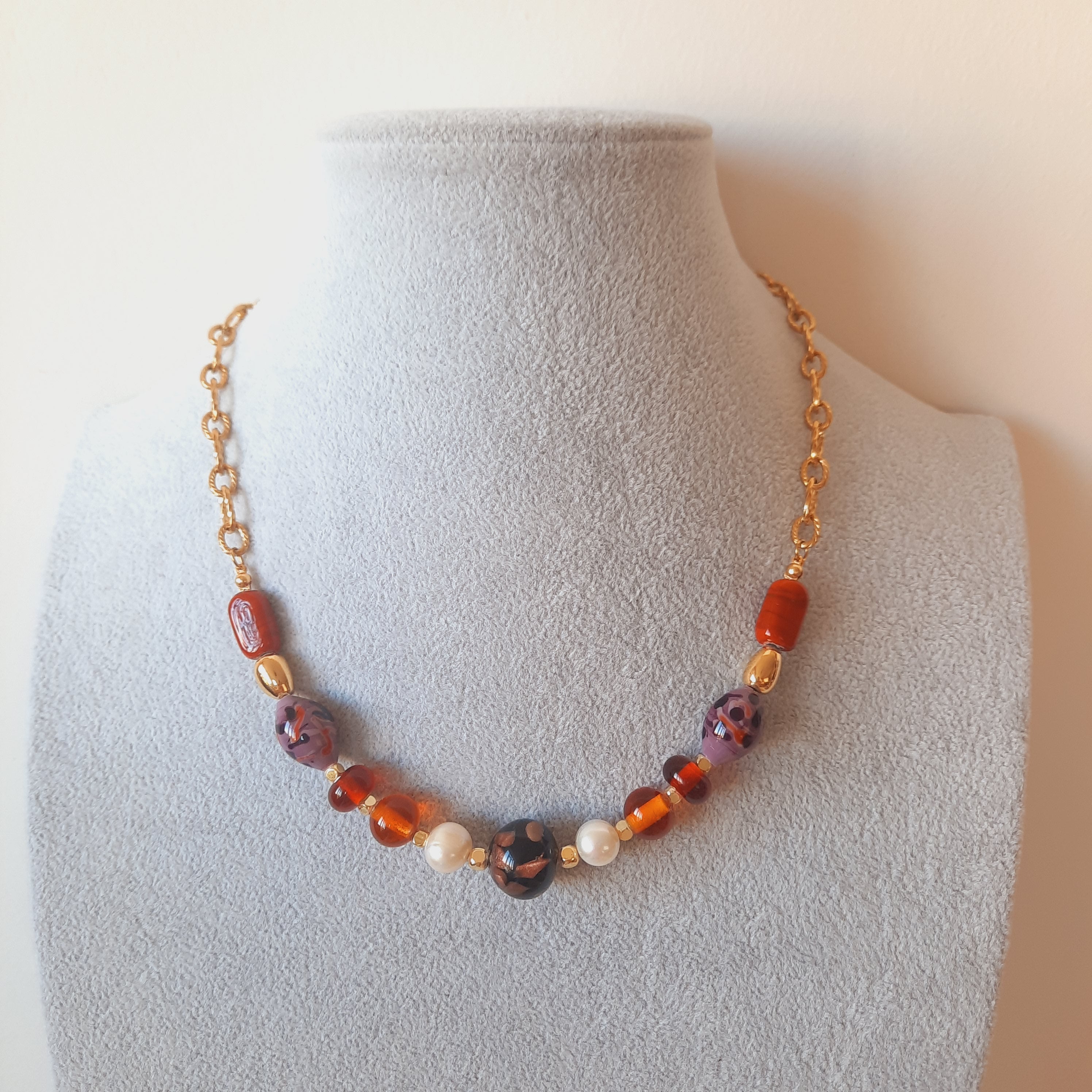 Candy Cam Boncuk Özel Tasarım Paslanmaz Çelik Kolye