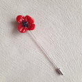Kırmızı Gelincik Yaka İğnesi Broş