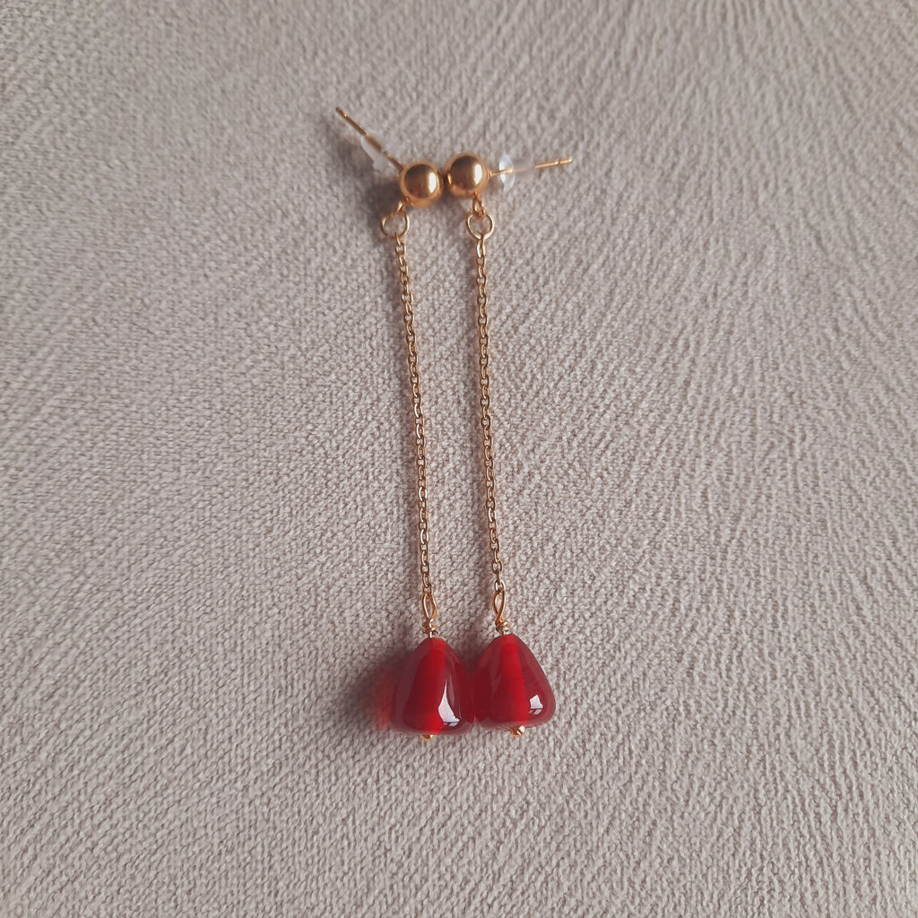 Mercan Murano Nar Özel Tasarım  Gotik Kolye Ve Küpe