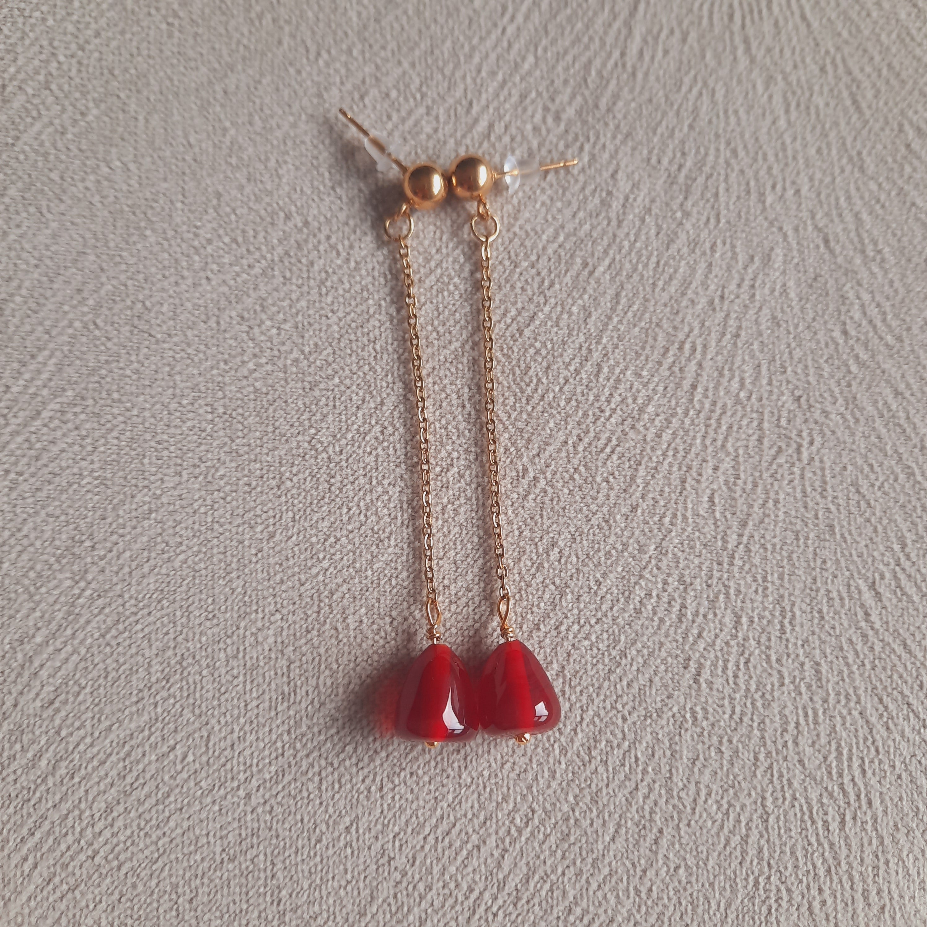 Mercan Murano Nar Özel Tasarım  Gotik Kolye Ve Küpe