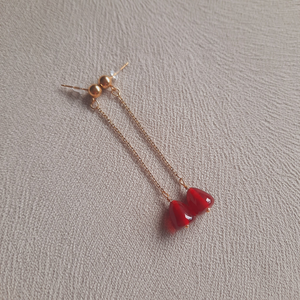 Mercan Murano Nar Özel Tasarım  Gotik Kolye Ve Küpe