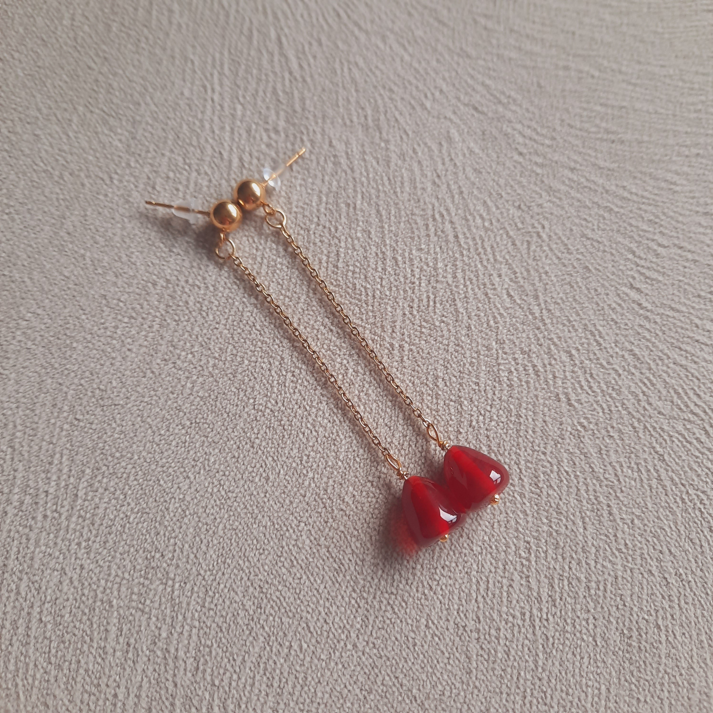 Mercan Murano Nar Özel Tasarım  Gotik Kolye Ve Küpe