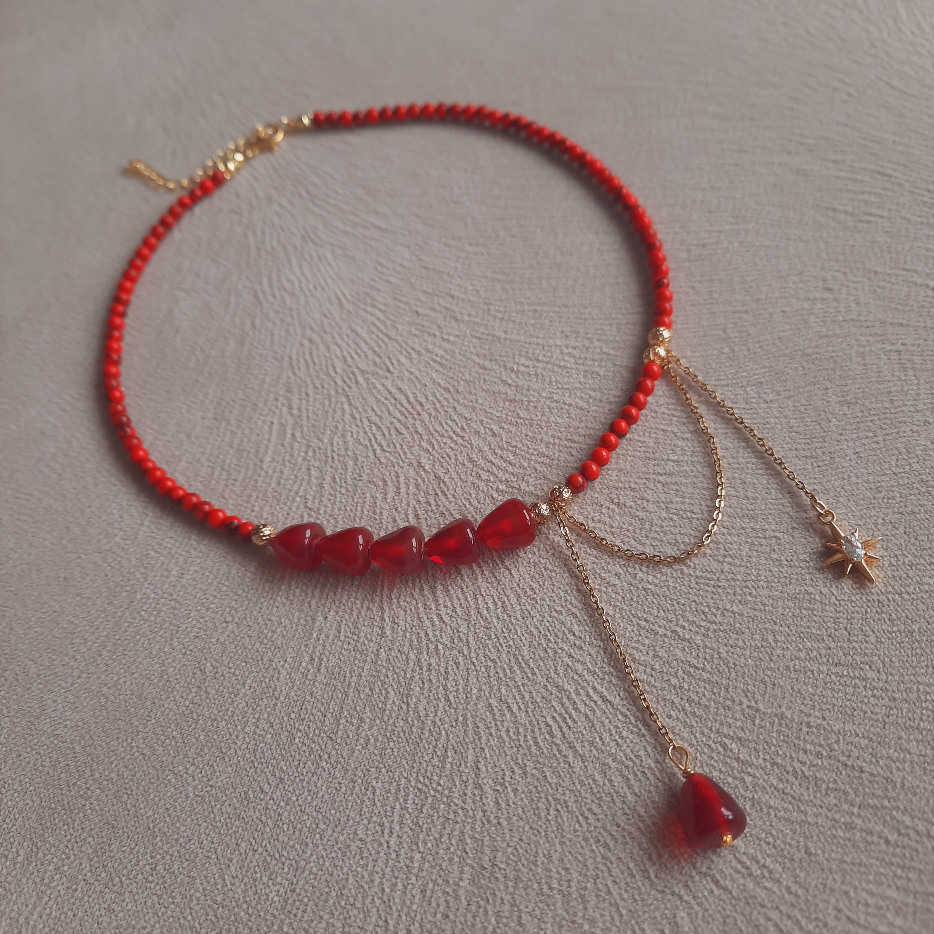 Mercan Murano Nar Özel Tasarım  Gotik Kolye Ve Küpe