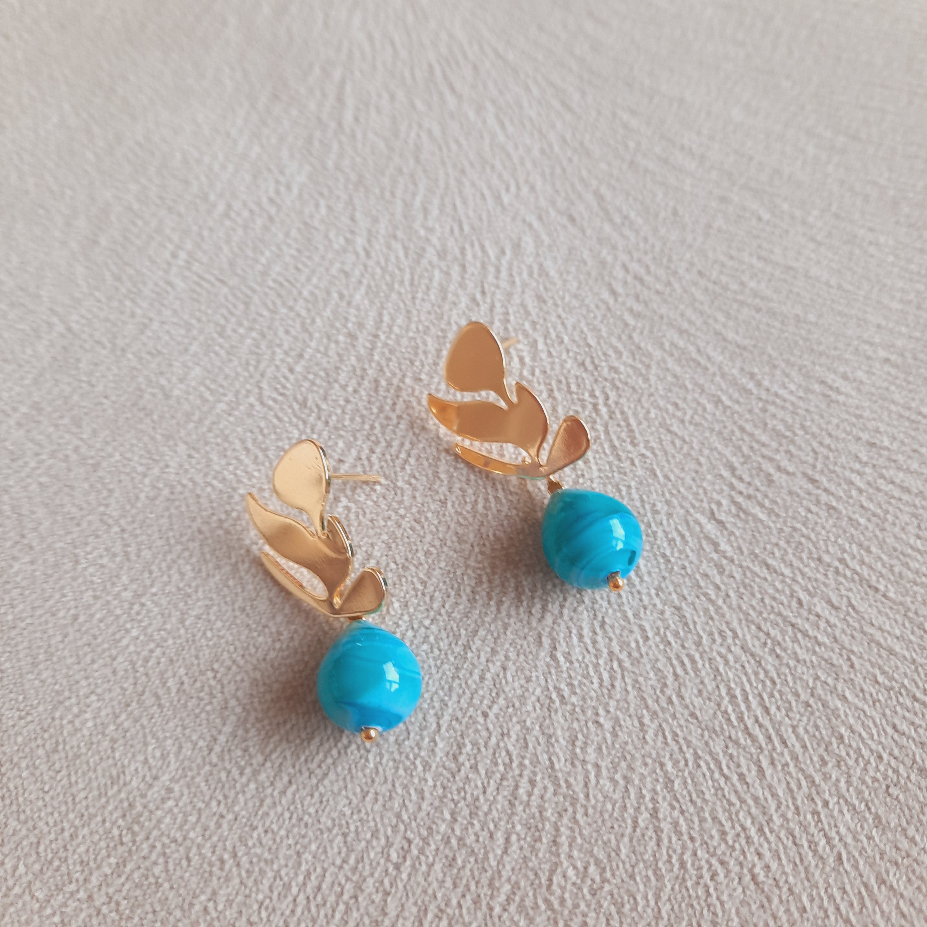 Altın Kaplama Turkuaz Damla Küpe