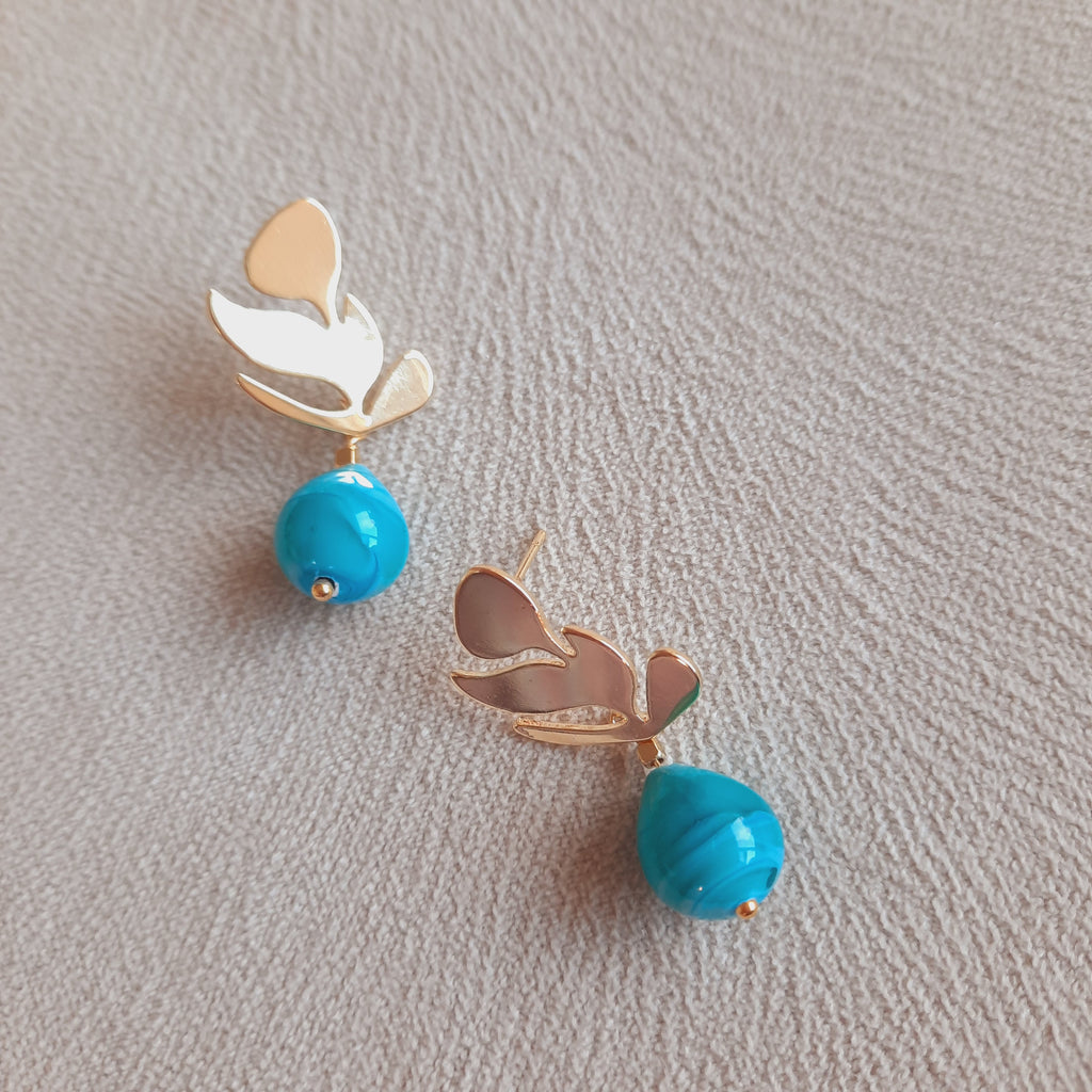 Altın Kaplama Turkuaz Damla Küpe