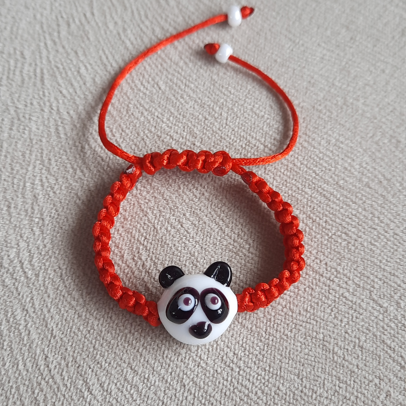 Panda Makrome Çocuk Bileklik