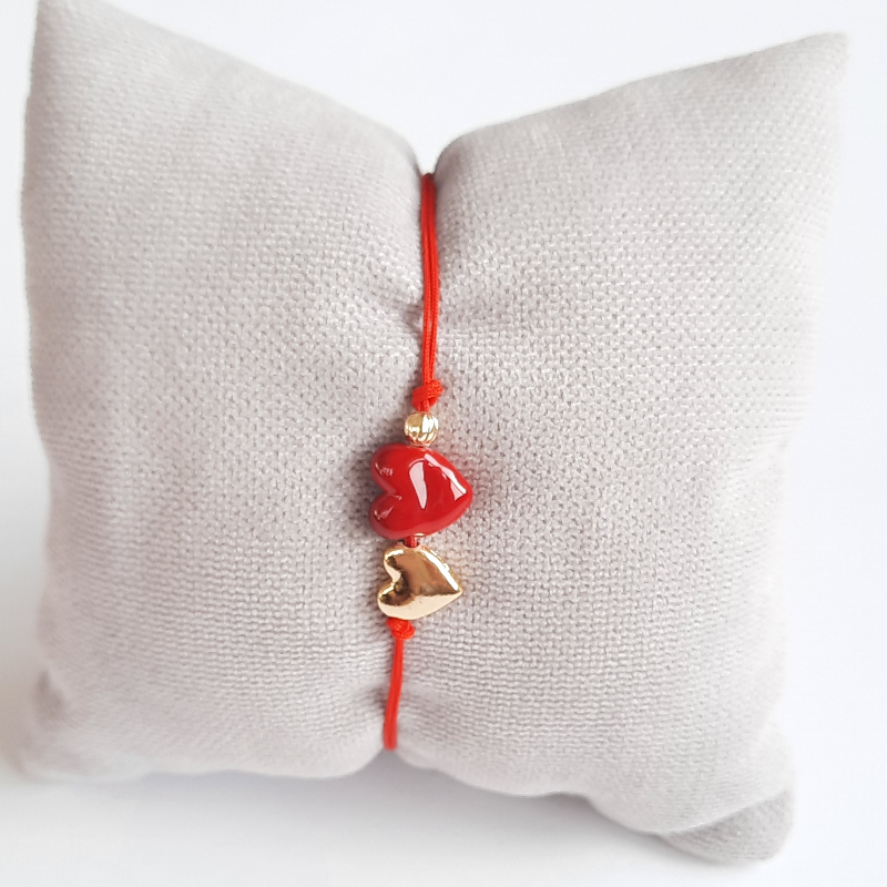 Sevgililer Günü Mini Kalpler Murano Dilek Bilekliği