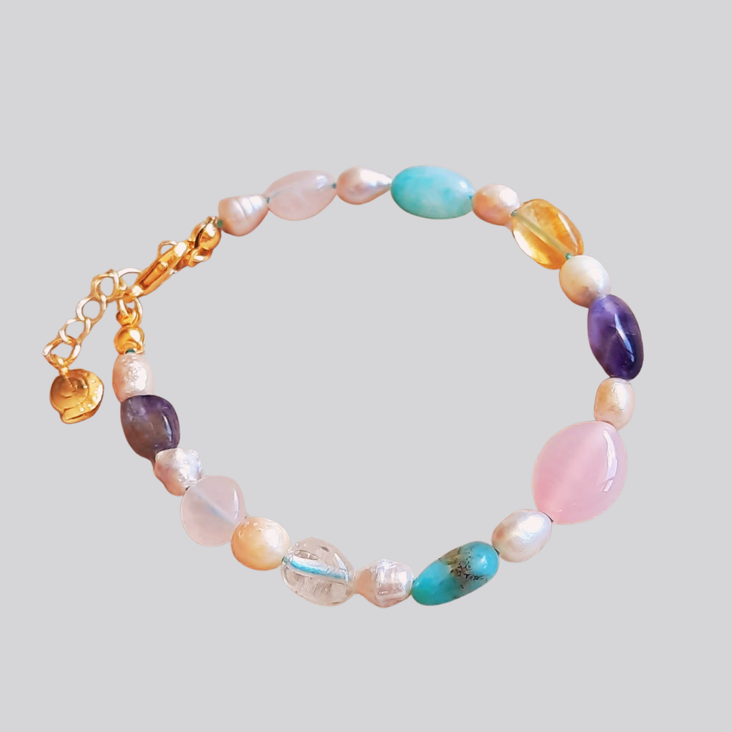 Çakra İnci Doğaltaş Murano Bileklik