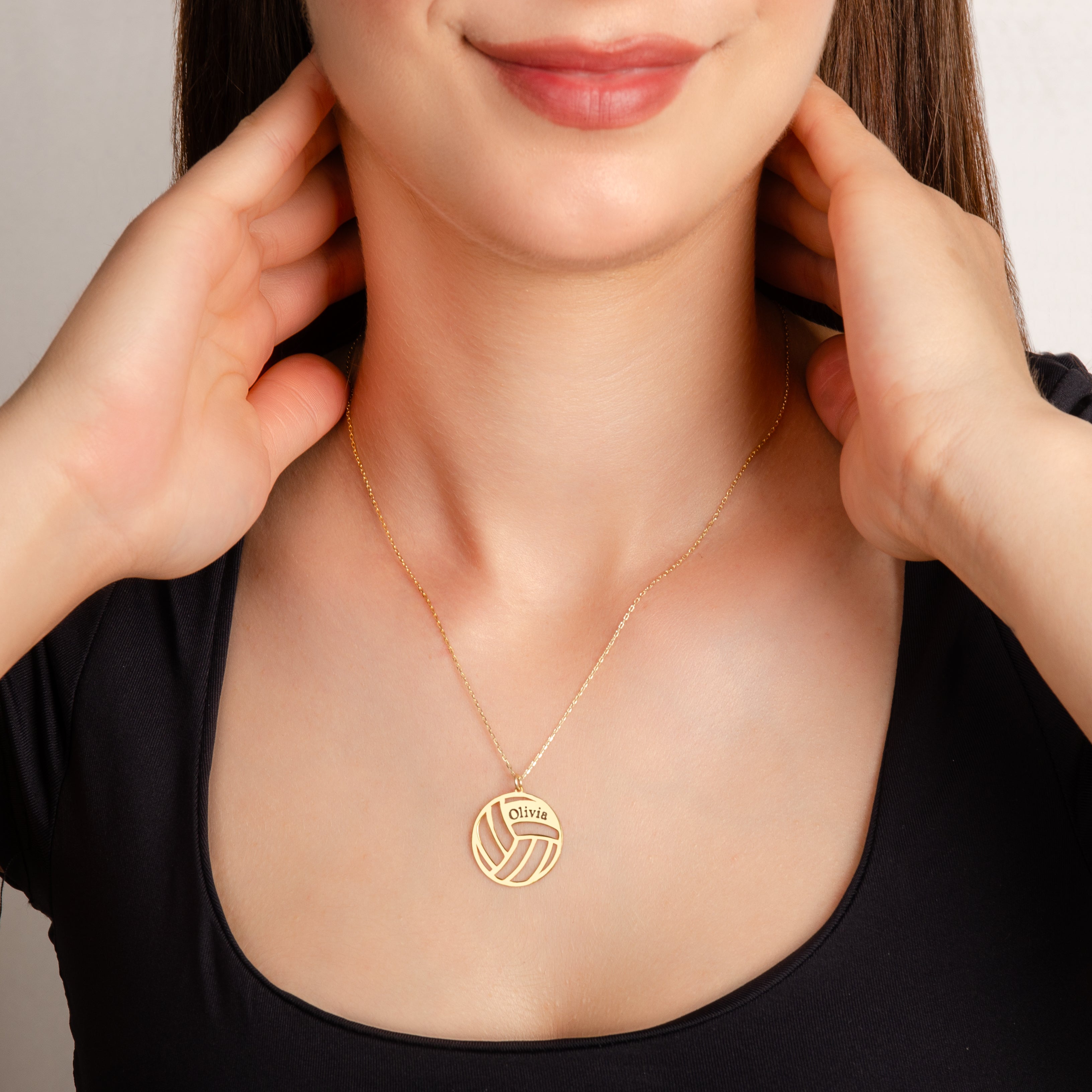 925 Ayar Top ve İsim Font Gümüş Kolye (Altın veya Gümüş Renkte, Farklı Zincir Seçenekli) (Kopya)