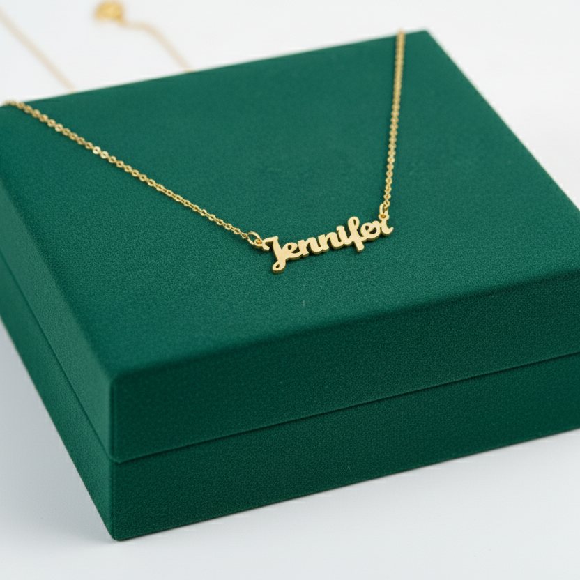 925 Ayar Krusyida Font Gümüş Kolye (Altın veya Gümüş Renkte, Farklı Zincir Seçenekli)