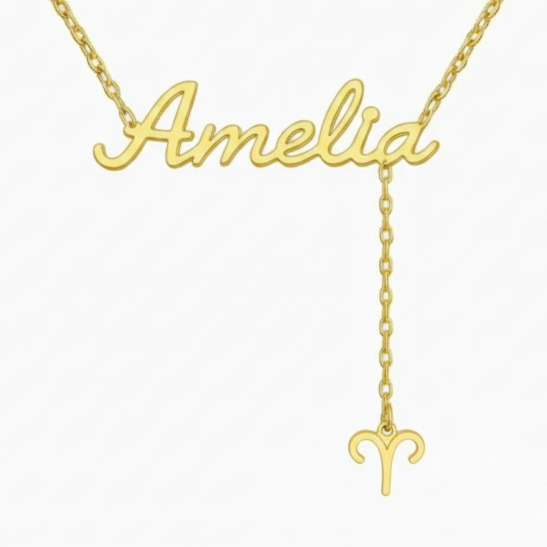 925 Ayar İsim ve Burç Gümüş Kolye (Altın veya Gümüş Renkte, Farklı Zincir Seçenekli)