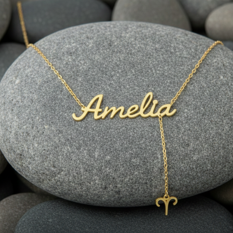 925 Ayar İsim ve Burç Gümüş Kolye (Altın veya Gümüş Renkte, Farklı Zincir Seçenekli)