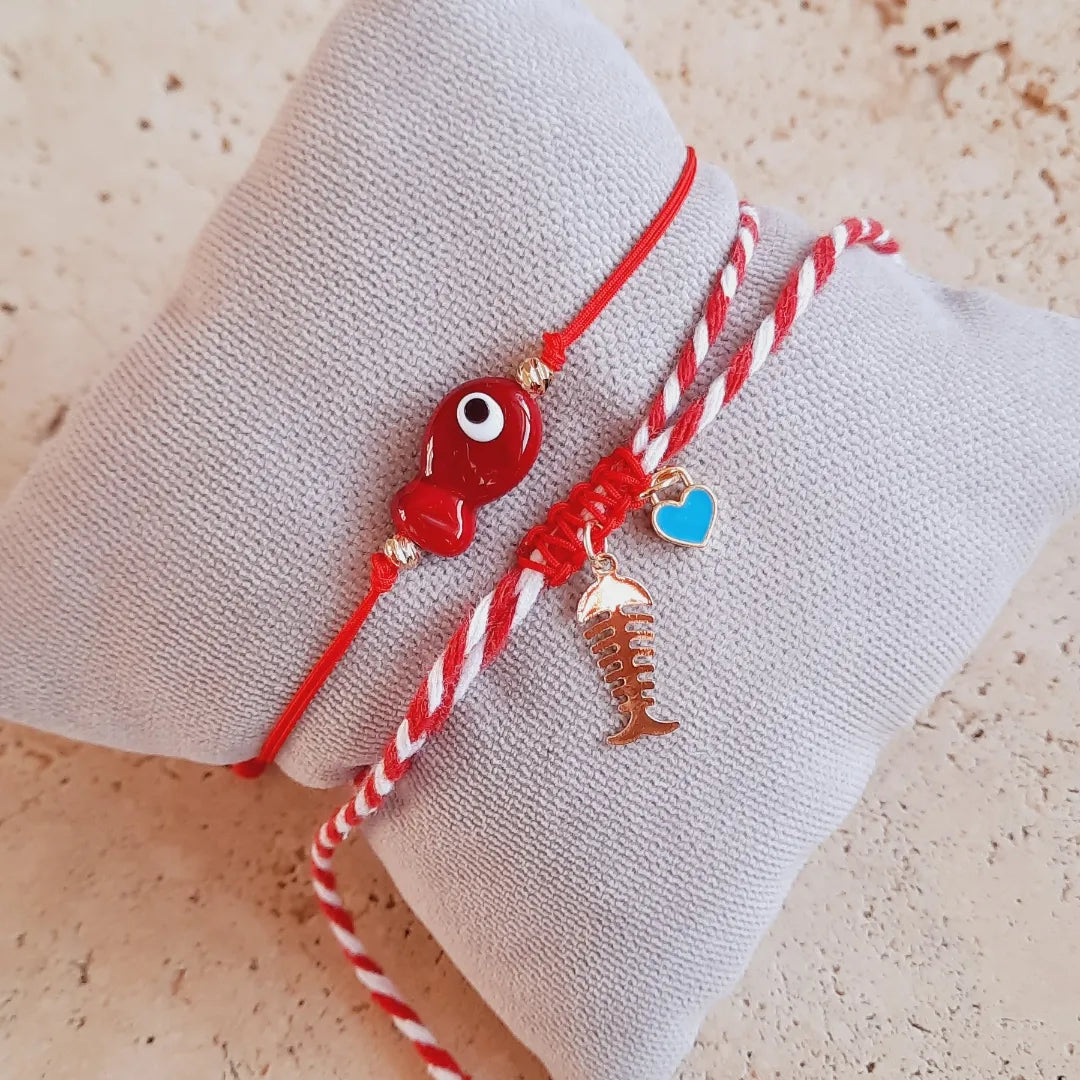 Balıklı Cam Boncuk İkili Kombin Marteniçka