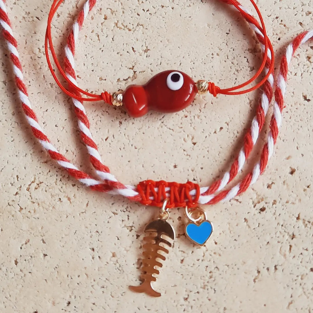 Balıklı Cam Boncuk İkili Kombin Marteniçka