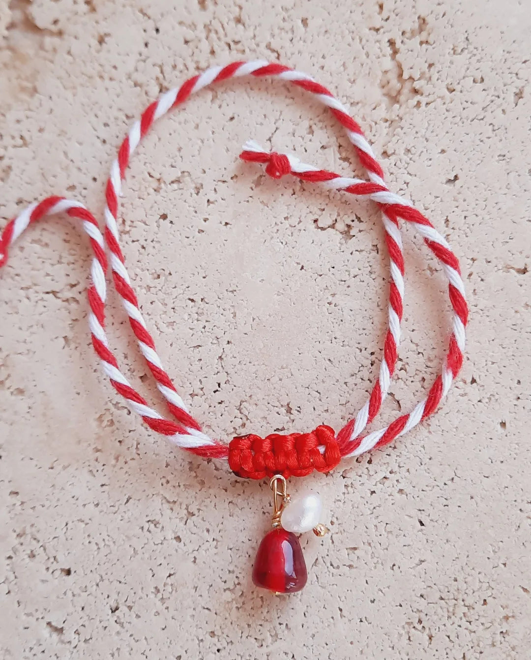 Nar İnci Cam Boncuklu Marteniçka Bileklik Kolye Ucu