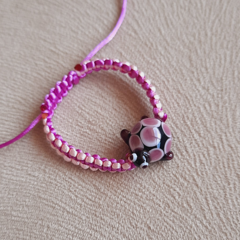 Tavşan ve Kaplumbağa Makrome Çocuk Bileklik (1 adet)