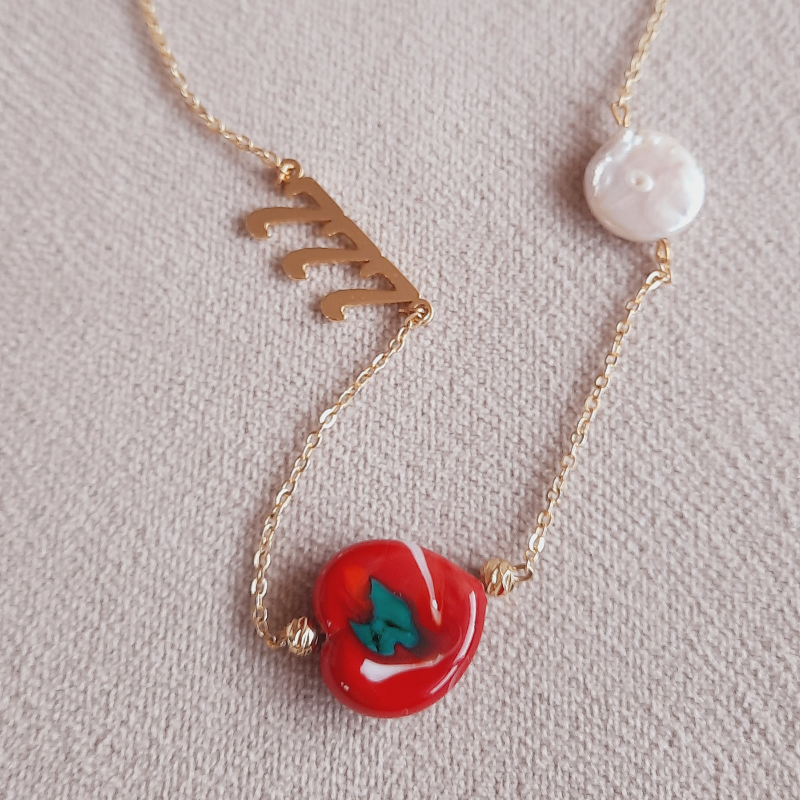 Sevgililer Günü Aşk Para Şans Murano Kalp Kolye