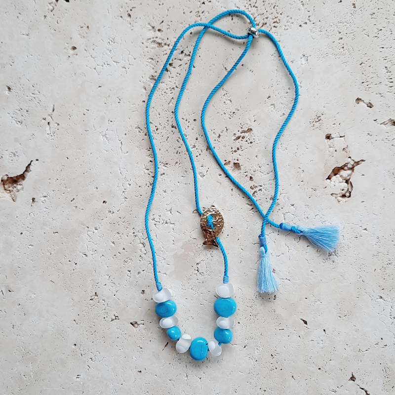 Murano Cam Eskitme İpli Kolye