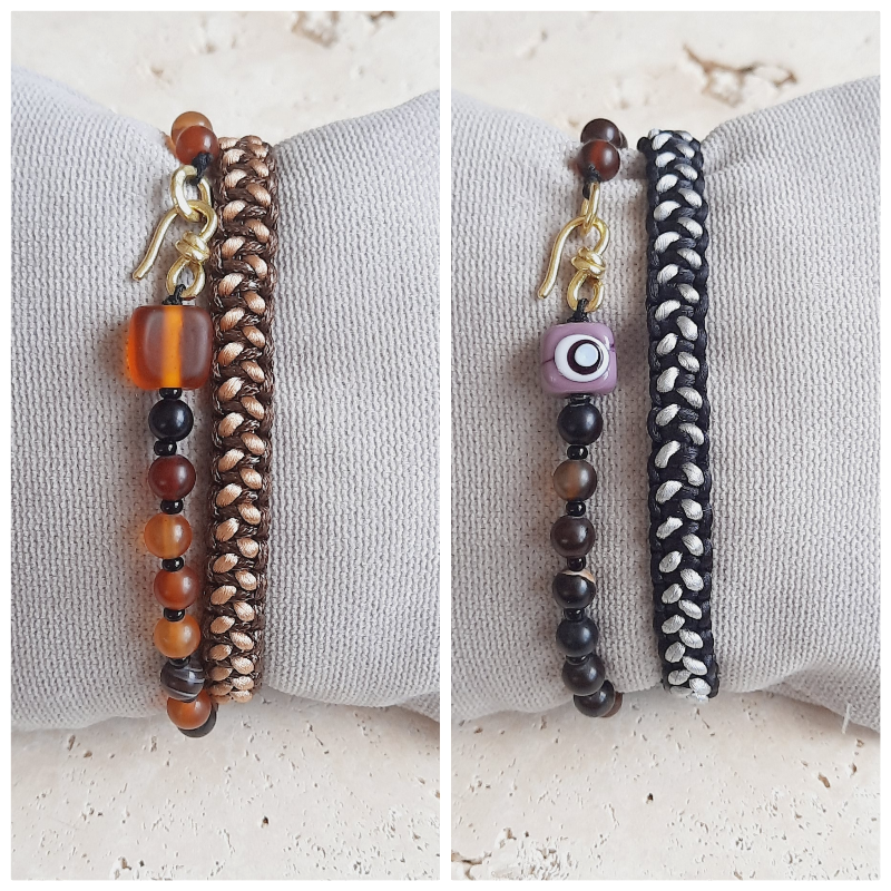 Babalar Günü Akik Cam Kombin Bileklik