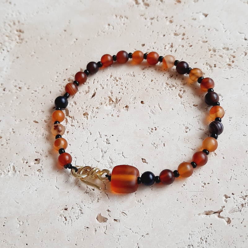 Babalar Günü Akik Cam Kombin Bileklik