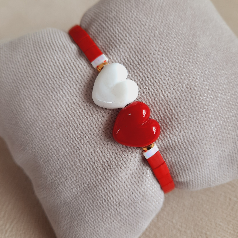 Cumhuriyet 100. Yıl Kalpli Murano Bileklik