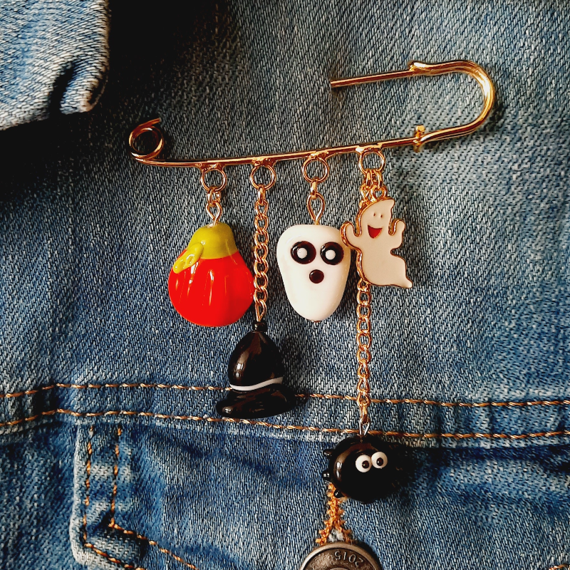 Cadılar Bayramı İskoç İğnesi Murano Broş