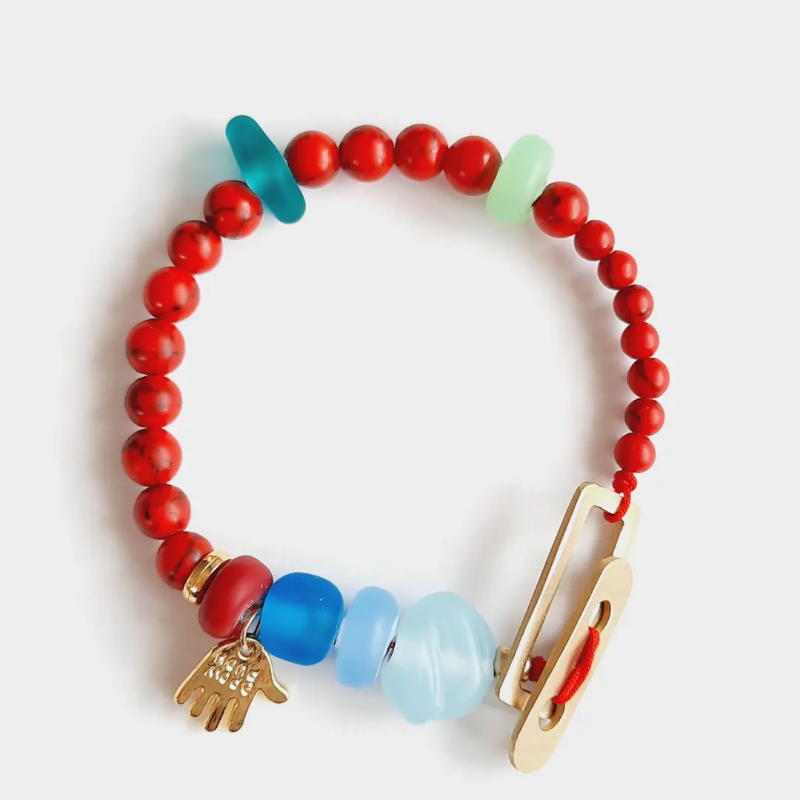 Eskitme Cam Mercan Özel Tasarım Bileklik