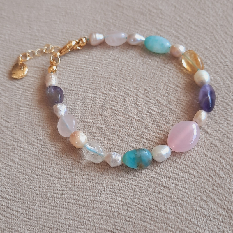 Çakra İnci Doğaltaş Murano Bileklik