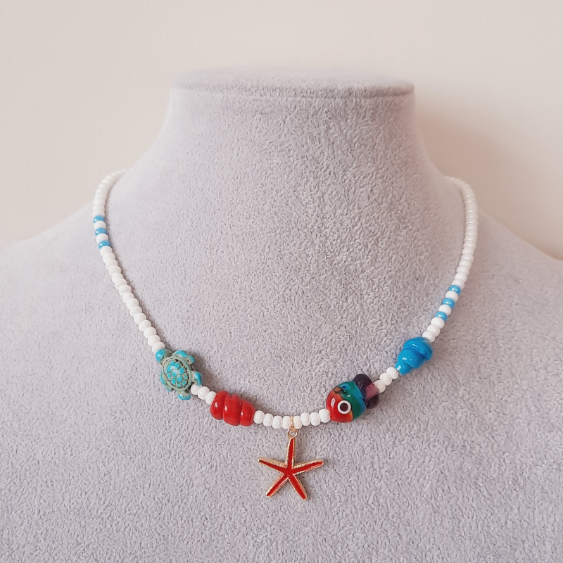 Denizler Ecesi Murano Cam Boncuk Çocuk Kolye