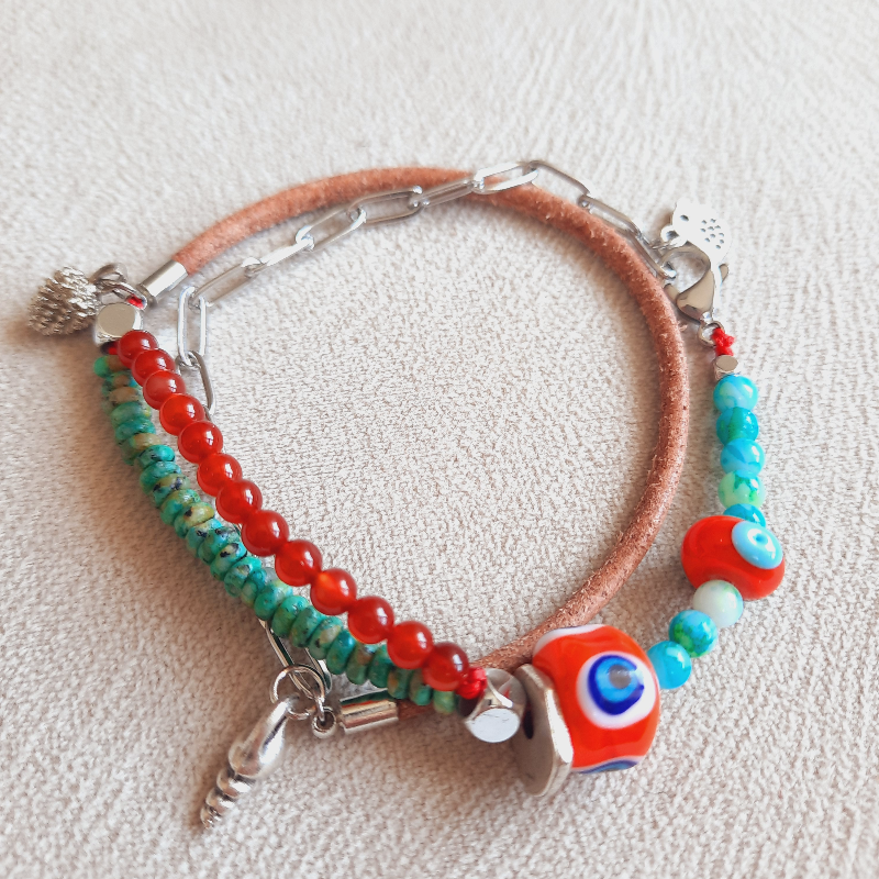 Unisex Dolama Deri Paslanmaz Bileklik