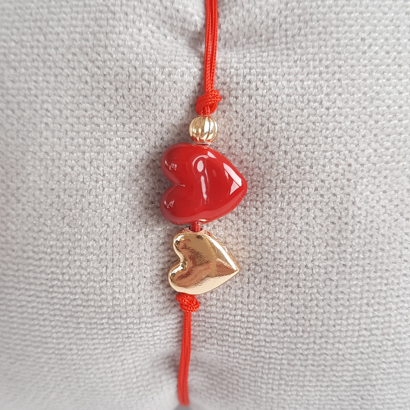 Sevgililer Günü Mini Kalpler Murano Dilek Bilekliği